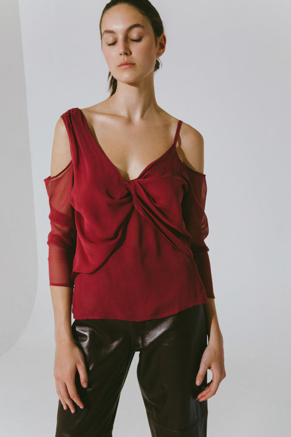 LENA BURGUNDY BLOUSE